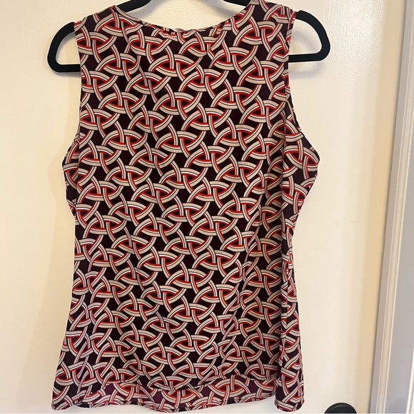 Banana Republic - Sleeveless Top - Size L - Tan/Red/Burgundy - Picture 3 of 4